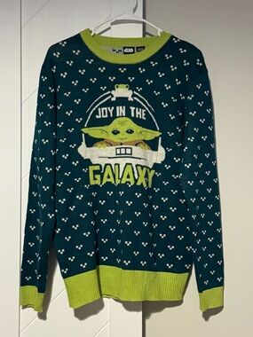 Star Wars Grogu Joy in the Galaxy Christmas Sweater L